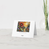 Red Sunflower in valley by stream サンキューカード (裏面)