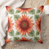 Red Sunflower Pattern クッション (ブランケット)