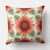 Red Sunflower Pattern クッション (裏面)