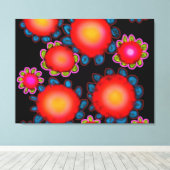 Red Sunflowers  キャンバスプリント (インサイチュ (ウッドフロア))