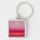Red Sunset Ocean Keychain キーホルダー (正面)