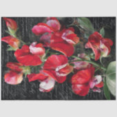 Red Sweet Pea Floral Decoupage 薄葉紙 (正面)