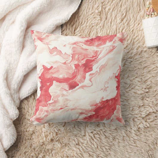 Red Swirls Peppermint Christmas クッション (ブランケット)