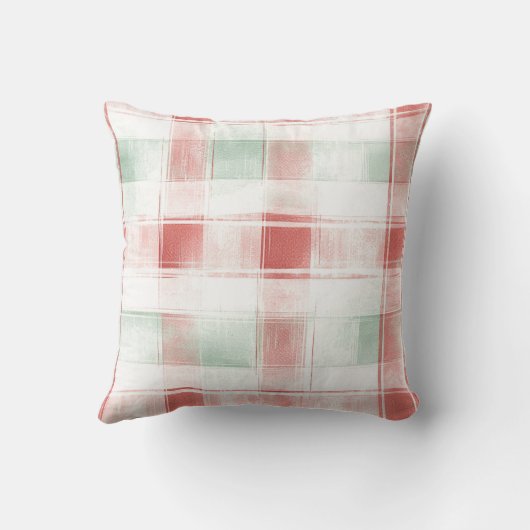 Red Swirls Peppermint Christmas クッション (裏面)