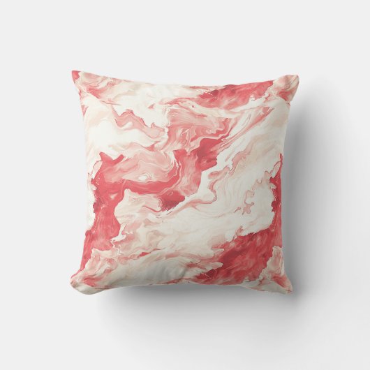 Red Swirls Peppermint Christmas クッション (正面)