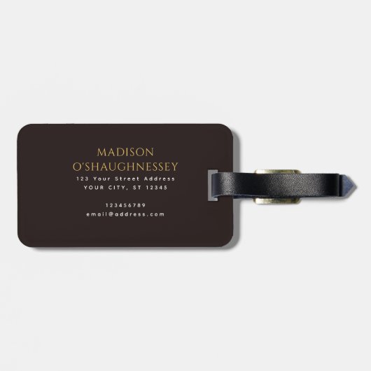 Red Sword Shield Medieval Fantasy Monogram ラゲッジタグ (裏面横)