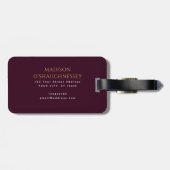 Red Sword Shield Medieval Fantasy Monogram ラゲッジタグ (裏面横)