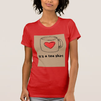Red T shirt with Tea shirt Typography Tシャツ