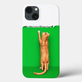 Red tabby cat rips paper Case-Mate iPhone case 13ケース