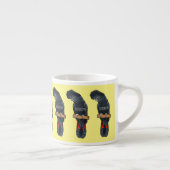 Red-tailed black cockatoo bird cartoon エスプレッソカップ (右)
