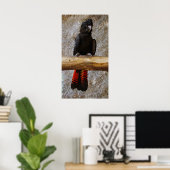 Red Tailed Black Cockatoo Poster ポスター (ホームオフィス)