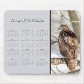 Red-tailed Hawk: Customize full year 2026 calendar マウスパッド (正面)