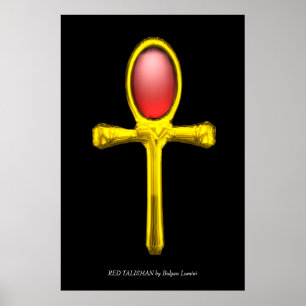 RED TALISMAN ゴールド アンク エジプト 永遠の命 ポスター