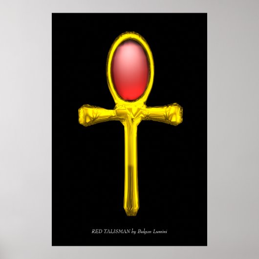 RED TALISMAN ゴールド アンク エジプト 永遠の命 ポスター (正面)