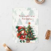 Red Tartan Daughter First Christmas  ノートカード (正面/裏面インサイチュ)