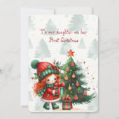 Red Tartan Daughter First Christmas  ノートカード (正面)