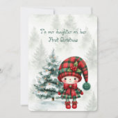 Red Tartan Daughter First Christmas  ノートカード (正面)