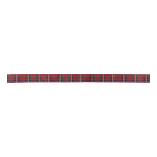 Red Tartan Pattern Plaid サテンリボン (正面)
