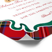 Red Tartan Plaid Christmas Bear Advice for Baby ポスター (角)