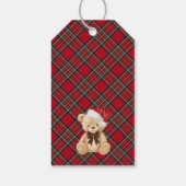 Red Tartan Plaid Christmas Bear Baby Shower Favors ギフトタグ (裏面)