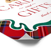 Red Tartan Plaid Christmas Bear Cards & Gifts ポスター (角)