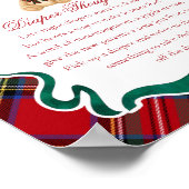 Red Tartan Plaid Christmas Bear Diaper Thoughts ポスター (角)