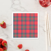 Red Tartan Plaid Holiday Classic Festive Colorful スタンダードカクテルナプキン (インサイチュ)
