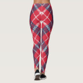 Red Tartan Plaid Leggings – Trendy Checkered Pant レギンス (裏面)
