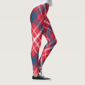 Red Tartan Plaid Leggings – Trendy Checkered Pant レギンス (右)