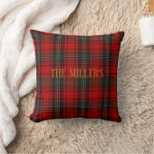 Red Tartan Scottish Plaid Pattern Customizable  クッション (ブランケット)