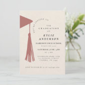 Red Tassel Senior Photo High School Graduation  招待状 (スタンド正面)