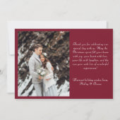 Red Taupe Green Mistoetoe Frame Merry Christmas シーズンカード (裏面)