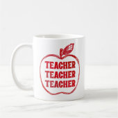 Red Teacher Apple Outline Appreciation Pride Gift コーヒーマグカップ (左)