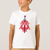 Red Teal Storm Dragon Sword Tシャツ (正面)