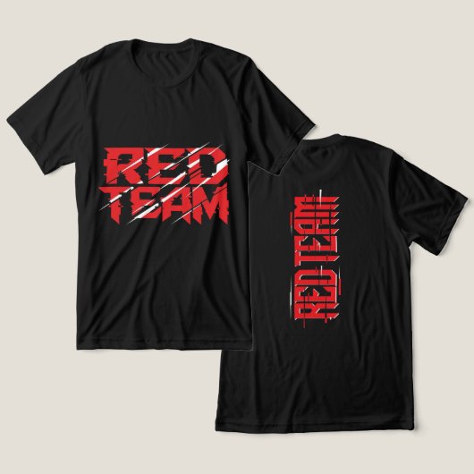 Red Team Glitch Cyber Tactical T-Shirt トライブレンドＴシャツ (デザイン正面&裏面)