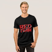Red Team Glitch Cyber Tactical T-Shirt トライブレンドＴシャツ (正面全面)