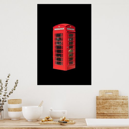 RED TELEPHONE BOX POSTER ポスター (キッチン)