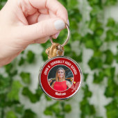 Red Tennis Player Photo High School Spirit キーホルダー (手)