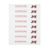 Red Texas JOY Holiday ラップアラウンドラベル (シート)