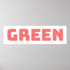 “Red Text, Green Word” Eco-Word-Art – Inspired by  ポスター
