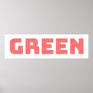 “Red Text, Green Word” Eco-Word-Art – Inspired by  ポスター