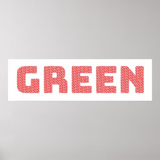 “Red Text, Green Word” Eco-Word-Art – Inspired by ポスター (正面)