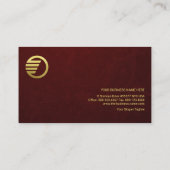 Red Texture グランジ フェイク金ゴールドライン創設者CEO 名刺 (裏面)