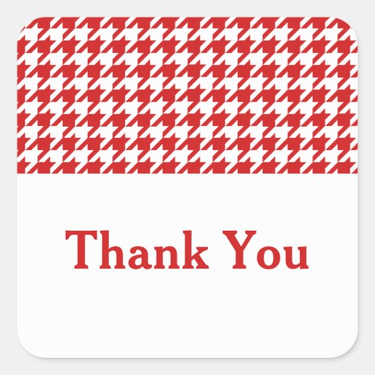 Red Thank 千鳥格子の Stickers スクエアシール (正面)