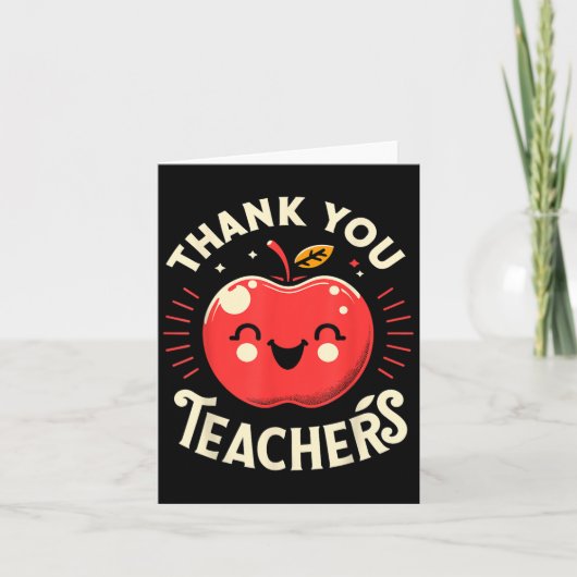 Red Thank You Teachers Motivational Appreciation F カード (正面)