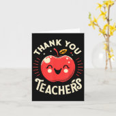 Red Thank You Teachers Motivational Appreciation F カード (黄色い花)