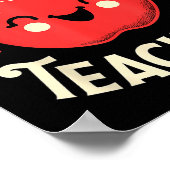Red Thank You Teachers Motivational Appreciation F ポスター (角)