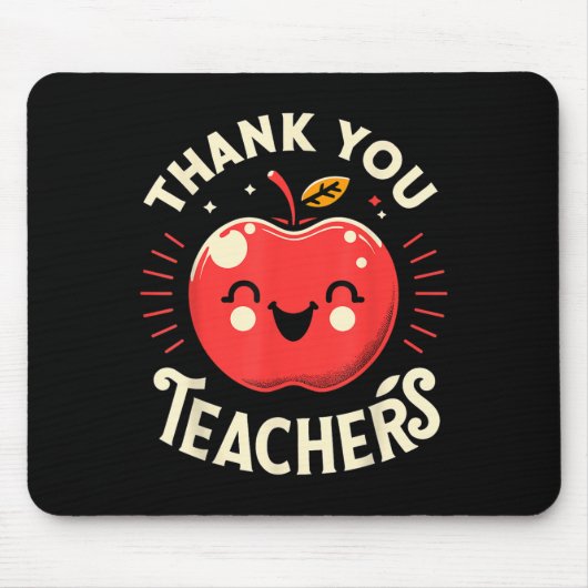 Red Thank You Teachers Motivational Appreciation F マウスパッド (正面)
