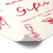 Red Thats Amore Bridal Shower Cards and Gifts ポスター (角)