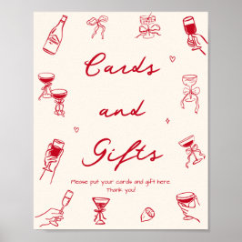 Red Thats Amore Bridal Shower Cards and Gifts ポスター